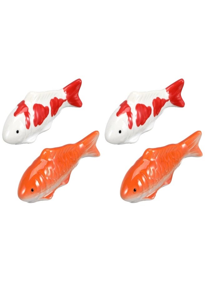 Yardwe Ceramic Floating Fish Figurines, 2pcs Realistic Fish Tank Decorations, Aquarium Ornaments for Freshwater Tanks, Garden Pond, and Fairy Gardens, Compact and Lightweight, 3.93x1.57x2.75 Inch - Image 1