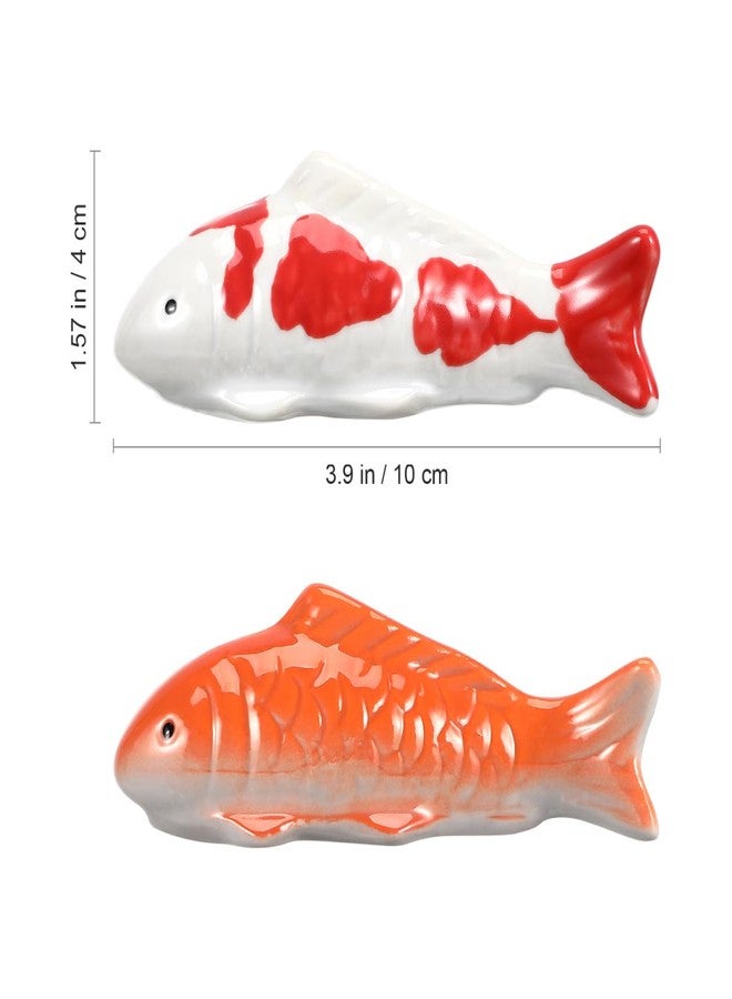 Yardwe Ceramic Floating Fish Figurines, 2pcs Realistic Fish Tank Decorations, Aquarium Ornaments for Freshwater Tanks, Garden Pond, and Fairy Gardens, Compact and Lightweight, 3.93x1.57x2.75 Inch - Image 3