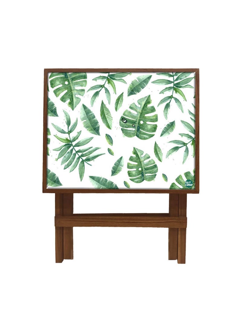 Nutcase Nutcase Designer Teak Wood Side Table Folding Wooden Bedside Coffee Outdoor Picnic Table Garden Leaves  - Image 5