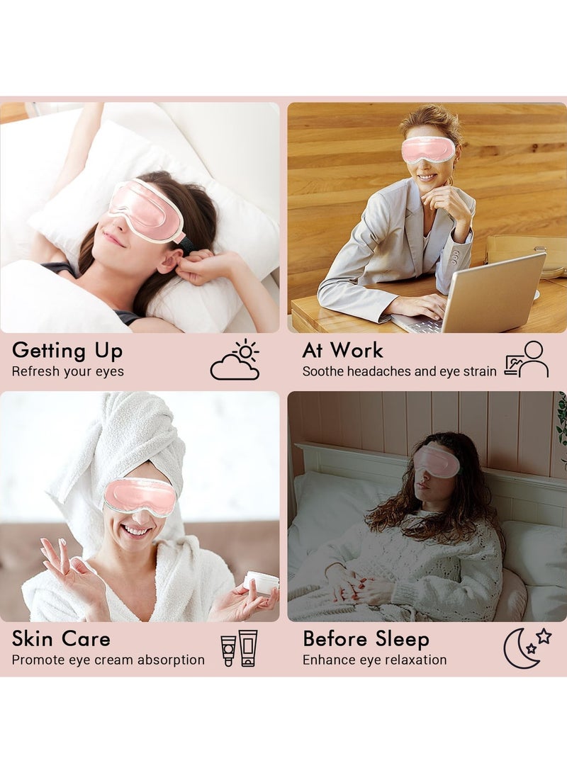 General Heated Eye Mask with Cooling and Vibration - Washable Heating Pad for Dry Eye, Migraines and Better Sleep, Vision Window Design, USB Rechargeable Eye Massager  - Image 2