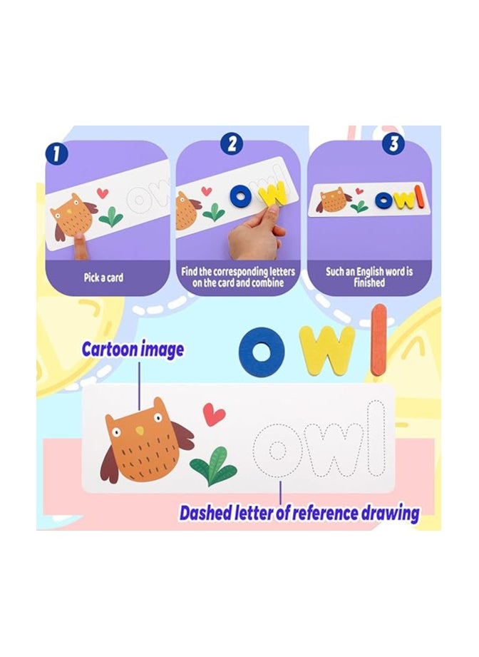 Generic - Plinrax Letter Puzzles Games for 2 3 4 Year Olds, Alphabet Flash Cards Toys Kids Wooden Word Learning Spelling Games, Words Matching Letter Educational Toys for 2-5 Year Old Boys Girls - Image 1