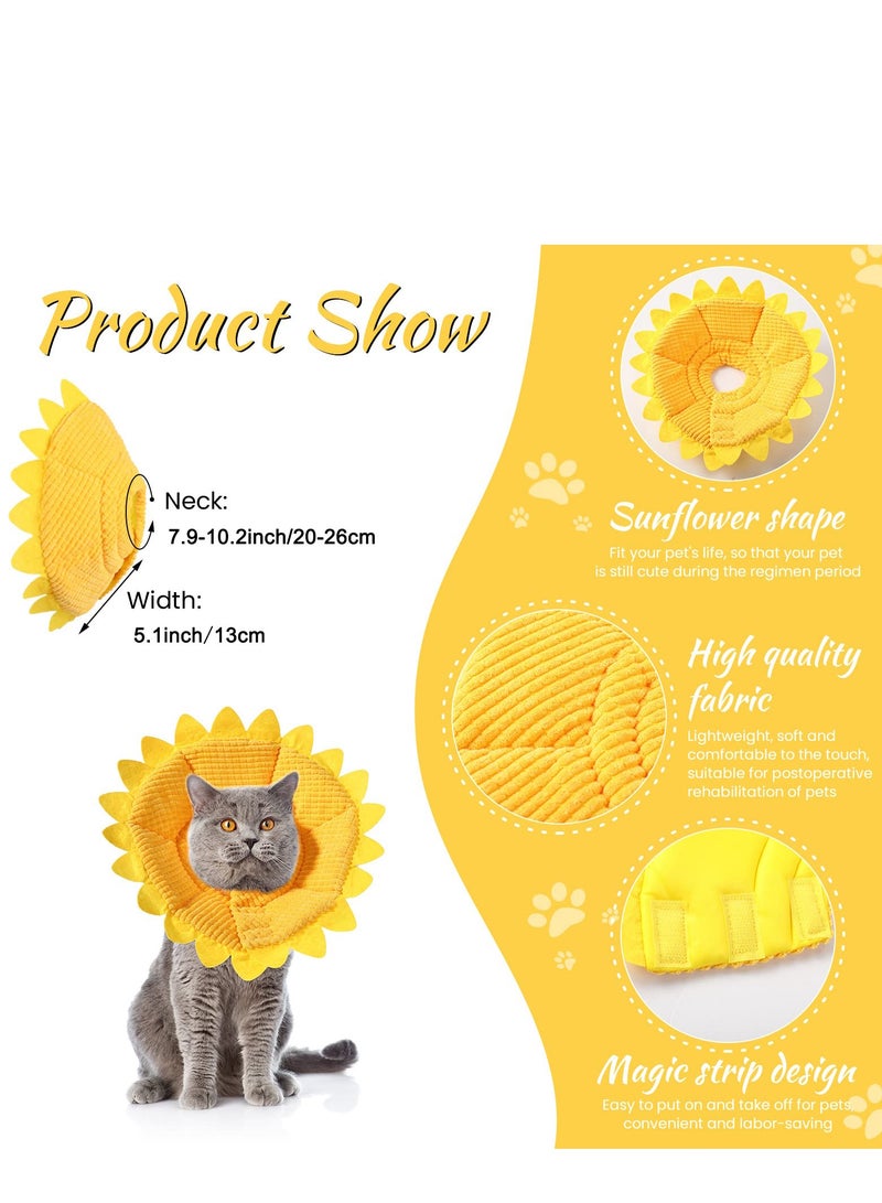 SOLARAE Pet Protection Recovery Collar Adjustable Sunflower Shaped Elizabethan Collar Cute Soft Tapered Surgical Back Neck Collar Bite Proof Pet Collar (M) - Image 3