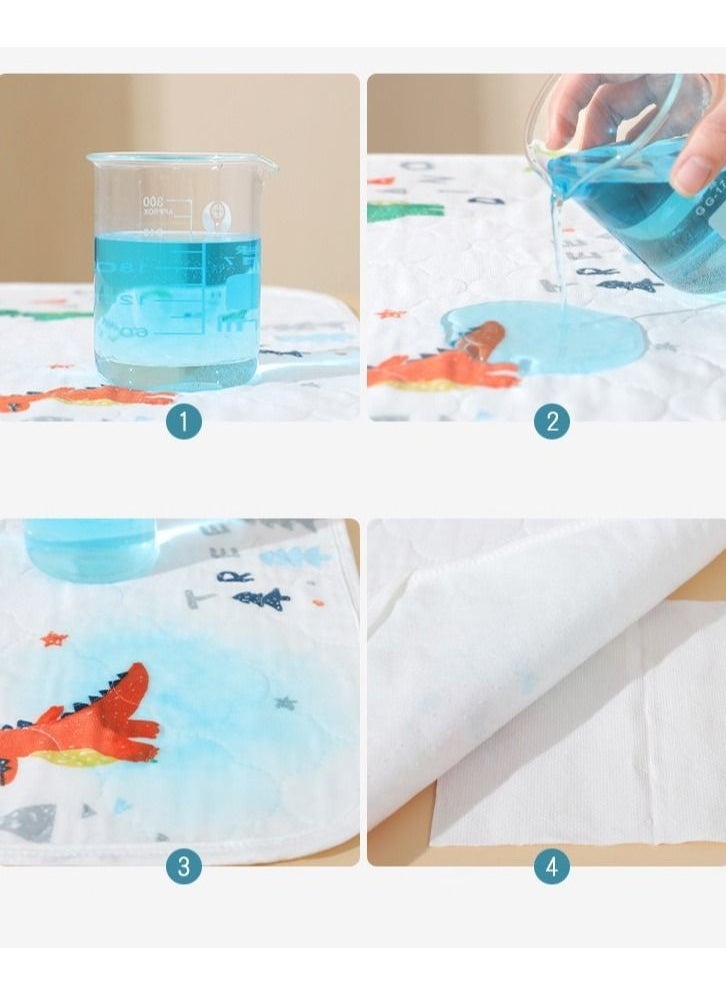MIXDE Kids Diaper Changing Mat Mattress Sheet Protector Baby Waterproof Bed Pad Bed Wetting Pads Washable and Reusable Potty Training Pads for Pack in Play/Crib/Mini Crib 50*70CM - Image 5