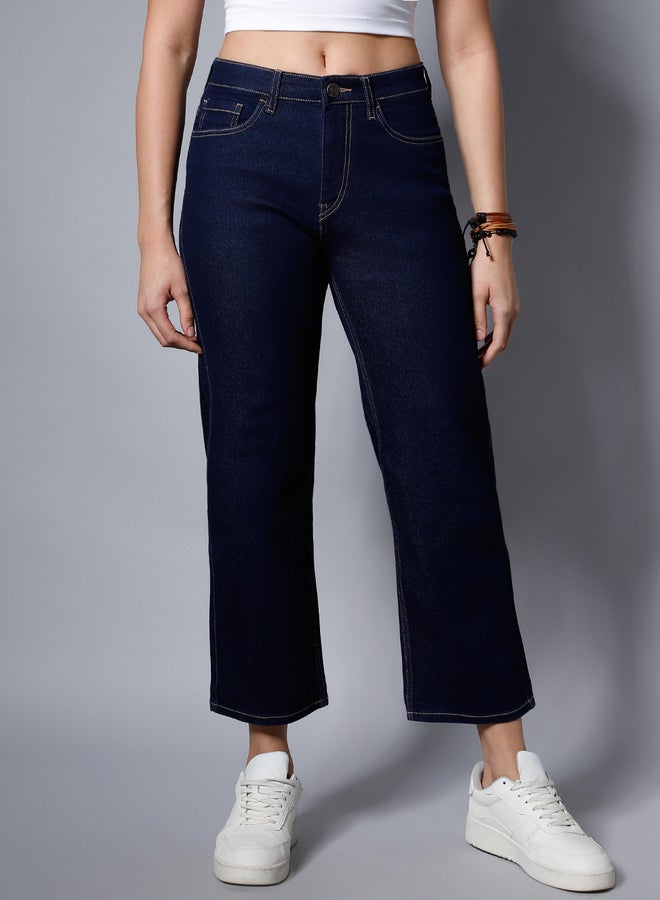 هاي ستار جينز بقصة منتظمة وخصر مرتفع وغسلة متوسطة - Image 1