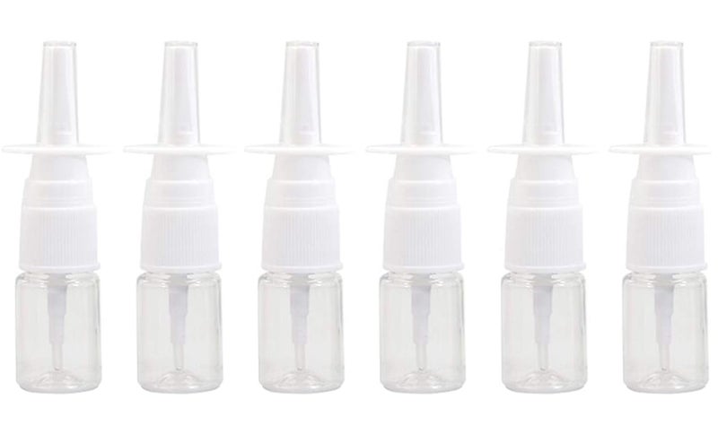 12 قطعة زجاجات رذاذ أنف بلاستيكية صغيرة - 5 مل قابلة لإعادة التعبئة برذاذ دقيق لحفظ مستحضرات التجميل والعطور والماء (شفاف)