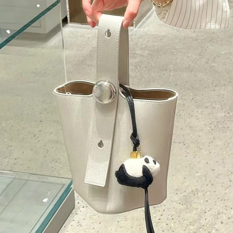 Style Bag Women'S Pebble Bucket Bucket Bag Imported Genuine Leather Shoulder Crossbody Portable Large Capacity - Image 3