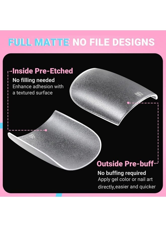 SINOKAME Ng Square Toe Nail Tips Full Cover, Sinokame No File Matte Toe Nail Press Ons Clear, Soak Off Fake Toenails Extensions Diy Home Manicure Kit For Women Men ,300 Pcs 15 Sizes - Image 5
