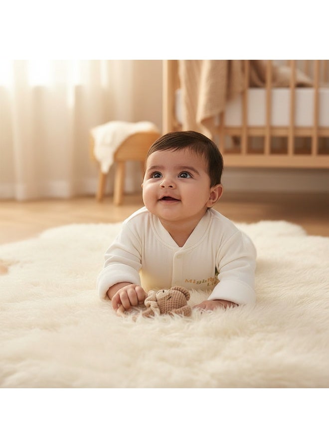 شي آند ليتل جمبسوت رضيع مبطن، أكمام طويلة دافئ وسميك مع حشوة 120 جرام، تصميم مضلع عريض مقاوم للرياح، فتحة سفلية بسحّاب، ناعم وقابل للتنفس ودافئ، مناسب للرضع من 0 إلى 7 أشهر لمختلف المناسبات - Image 5