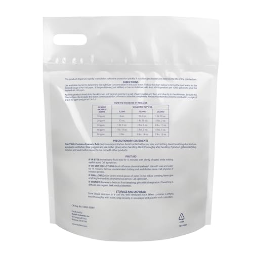Robelle 7-Pounds Premium Chlorine Stabilizer and Conditioner, Concentrated Cyanuric Acid for Pools, Pool Stabilizer, Helps Chlorine Last Longer - Image 2