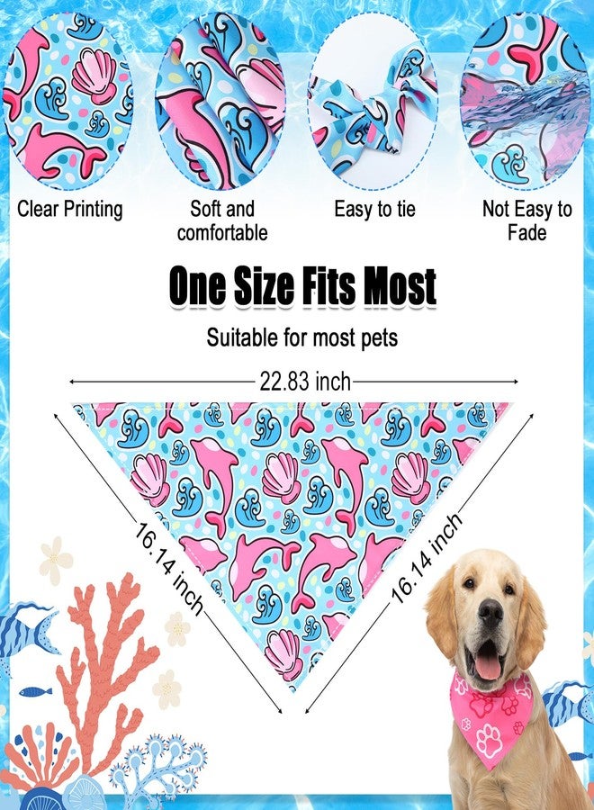 Reginary 180 Pcs Christmas Dog Bandanas Bulk Hawaiian Triangle Dog Scarfs Bib Bandanas Plaid Flamingo Pet Triangle Bibs Kerchief Adjustable Bandana for Pet Grooming Costume Accessory(Paw Print) - Image 2
