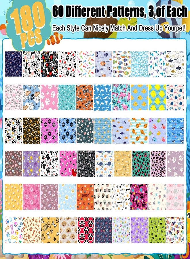 Reginary 180 Pcs Christmas Dog Bandanas Bulk Hawaiian Triangle Dog Scarfs Bib Bandanas Plaid Flamingo Pet Triangle Bibs Kerchief Adjustable Bandana for Pet Grooming Costume Accessory(Paw Print) - Image 3