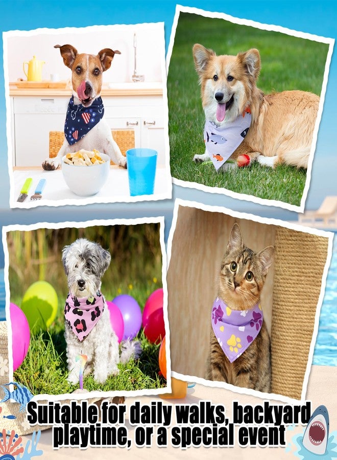 Reginary 180 Pcs Christmas Dog Bandanas Bulk Hawaiian Triangle Dog Scarfs Bib Bandanas Plaid Flamingo Pet Triangle Bibs Kerchief Adjustable Bandana for Pet Grooming Costume Accessory(Paw Print) - Image 4