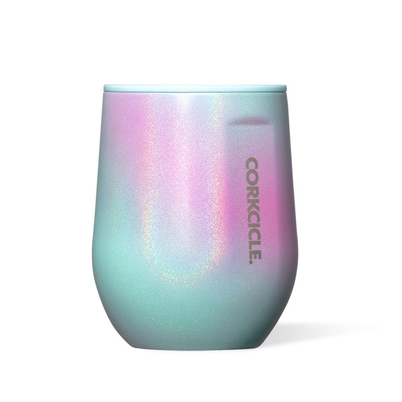 Corkcicle Stemless Wine Tumbler Keeps Drinks Cold for 6 Hours TripleInsulated Stainless Steel NonSlip Base Summer Drinkware Gift Keeps Drinks Ice Cold 12 oz Rainbow Unicorn