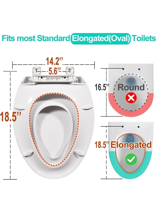 Uming Elongated Toilet Seat with Built-in Potty Training Seat for Toddlers & Adults - Image 3