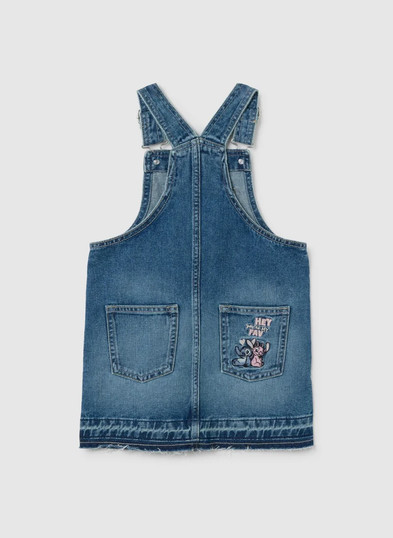 Ovs GIRLS' DENIM DUNGAREES WITH EMBROIDERY