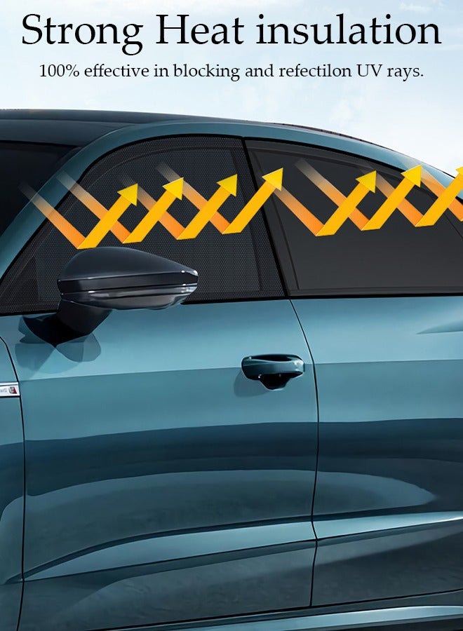 DUNISO 4PCS Car Side Window Sun Shades,Strong-Light Blocking&UV Protection Privacy Shades,Keep out mosquitoes,Universal Essential Interior Accessories for Most Cars,Car Camping and Napping Curtains  - Image 2