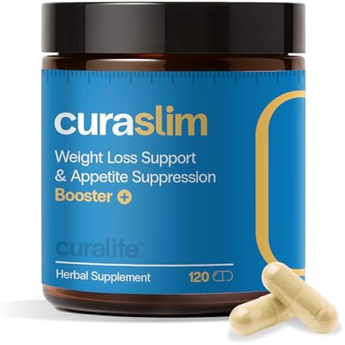 Curalife Curaslim Weight Loss Supplement | 10 Natural Ingredients, Berberine, 5HTP, Chromium, Saffron | Appetite Suppressant, Metabolism Booster, Energy Support | 120 Capsules - Image 1