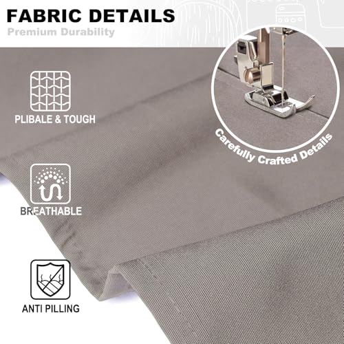 BeLuyi chef apron bib tool apron for man woman cross back straps with 4 pockets for kitchen cooking gardening baking working(Beige) - Image 3