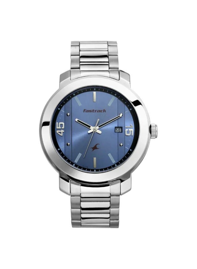 fastrack ساعة يد رجالية تناظرية بشكل دائري من الفولاذ المقاوم للصدأ - 3246SM03 - 52 مم - Image 3