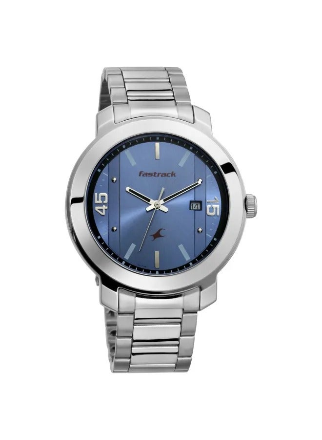 fastrack ساعة يد رجالية تناظرية بشكل دائري من الفولاذ المقاوم للصدأ - 3246SM03 - 52 مم - Image 2