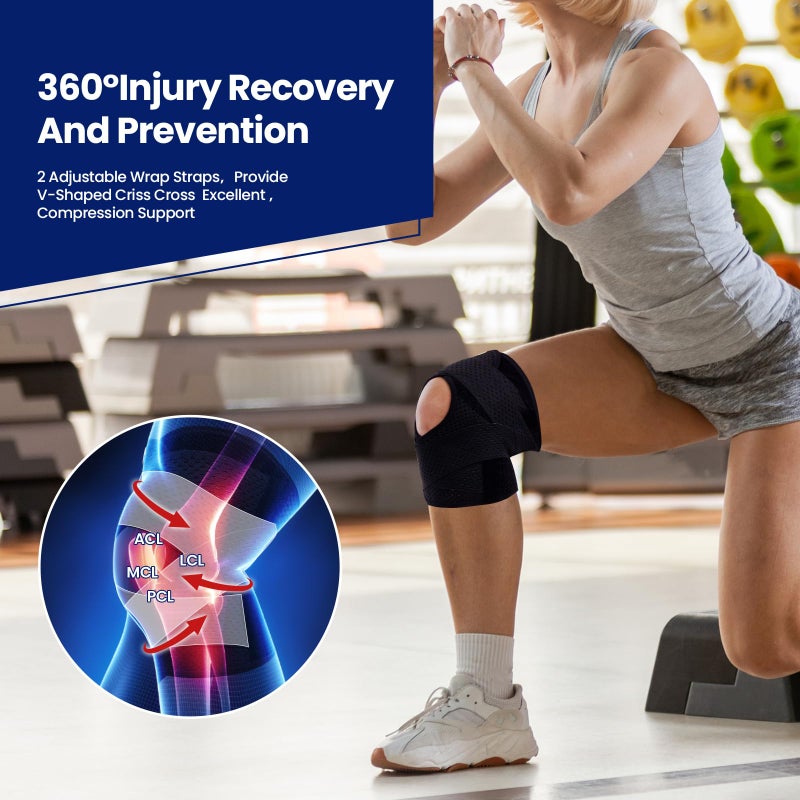 JOMVD Knee Brace for Meniscus Tear, Knee Pain, Adjustable Breathable Knee Support with Side Stabilizers for Knee Pain Arthritis Recovery Joint Support, Women and Men,XX-Large - Image 4