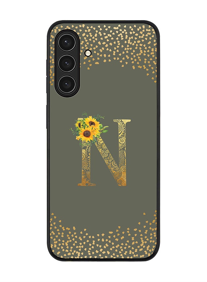 Stylizedd For Samsung Galaxy A17 / A17 4G Case,Slim fit Camera Protection, Shockproof Thin Phone cover  - Custom Floral Monogram - N  (Olive Green )