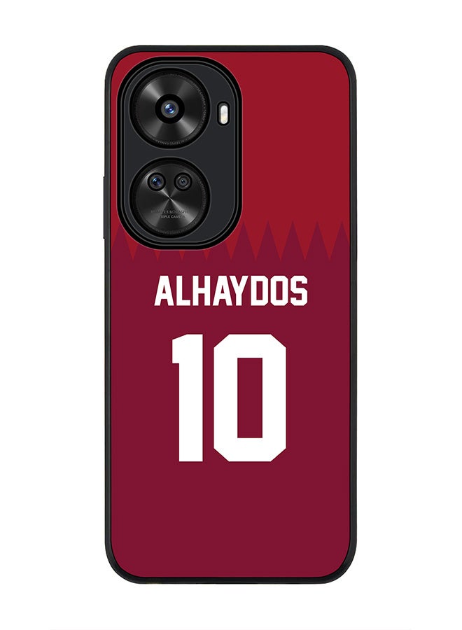 Stylizedd Rugged Black edge case for Huawei nova 12 SE / Huawei nova 11 SE 4G, Slim fit Flexible Thin Cover - Football Team - Qatar, Player Name - Alhaydos - Image 1