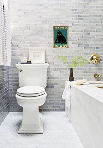 Bestylez Funny Black Cat Bathroom Decor - "Remember to Wipe" Metal Wall Art Sign - Humorous Cat Wall Decor for Bathrooms, 12" * 8" (032) - Image 3
