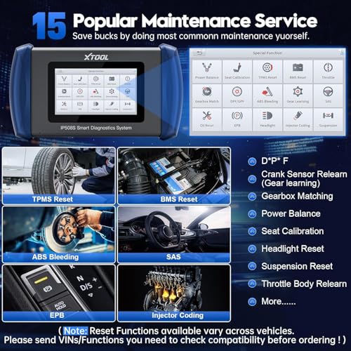 XTOOL XTOOL IP508S OBD2 Scanner: Engine, ABS, SRS, Transmission Car Scanner Diagnostic Tool, Code Reader for Cars & Trucks with 4 Systems Scan, 15 Resets, Full OBD2 Test, CAN FD for GM, Free Updates - Image 3