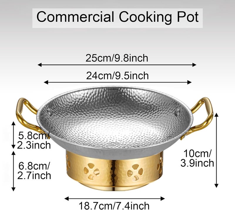 Spanish Paella Pan, Stainless Steel Skillet, Nonstick Omelet Pan with Dual Handle for Seafood and Lobster, Ideal for Home, Restaurant, and Outdoor Cooking - Image 3