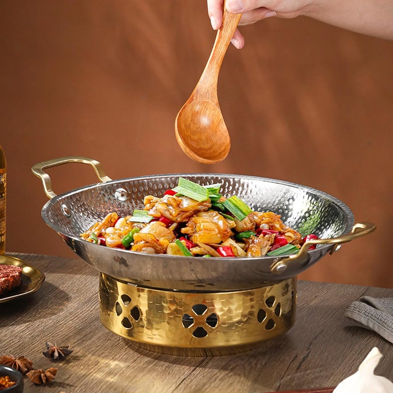 Spanish Paella Pan, Stainless Steel Skillet, Nonstick Omelet Pan with Dual Handle for Seafood and Lobster, Ideal for Home, Restaurant, and Outdoor Cooking - Image 2