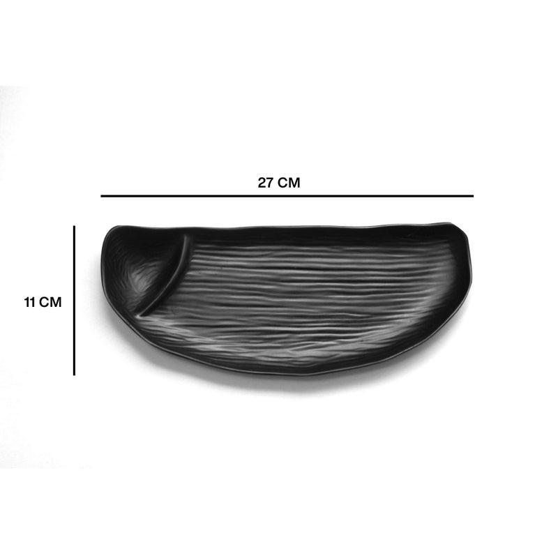 TAGROCK Melamine Matte Finish D Shape Platter for Dining Table | Snacks, Starters, Fast Food Serving Tray/Plate - Image 3