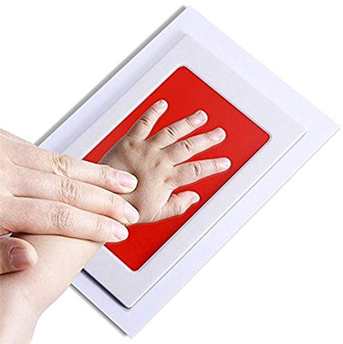 Grab Classy Safe Inkless Baby Handprint And Baby Footprint Ink Pad With Imprint Cards 100% Non-Toxic & Mess Free Safe For Newborn Baby And Toddlers (Red, 6-12 Months) - 1 Count - Image 4