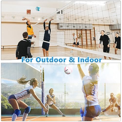 UUBEMM Volleyball Soft Touch for Indoor Outdoor Beach Park Games Gym Practice,Official Size Backyard Volleyballs with Pump for Adults,Teens, Beginners Gifts (5, Pink with Pump Kit) - Image 5