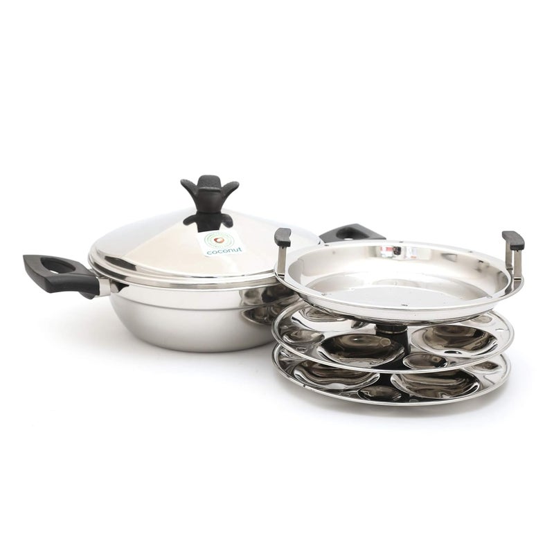 Coconut Stainless Steel Dakshin MultiKadai Idly Steamer / 8 Idly - Diamater - 9.5 Inches - Image 2