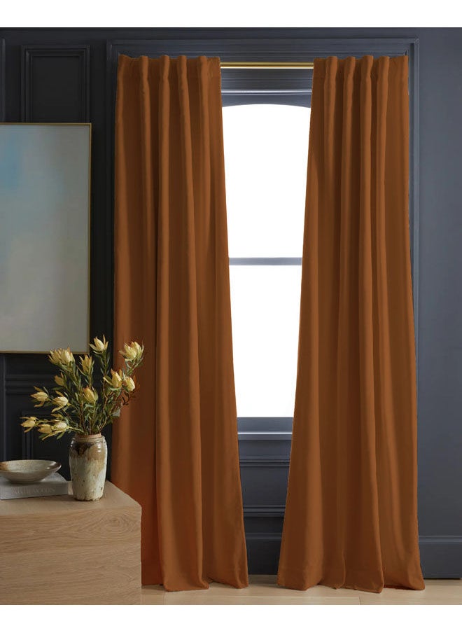 Naguib Selim Velvet Curtains Soft Fabric 1 Piece Brown-140x280  - Image 1