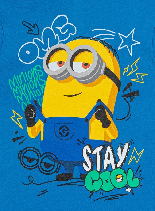 Minions Toddler Boys 2 Pack Long Sleeve T-Shirts Royal Blue/Yellow 2T - Image 5