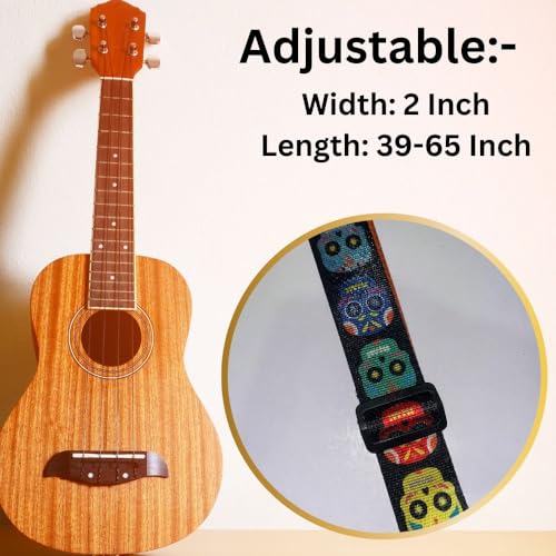 IMAGINEA Guitar Strap with PU Leather Ends | Modern & Comfortable Design | Adjustable Guitar Belt for Acoustic/Bass/Electric Guitars with 5 Picks (Rock Guitar Belt) - Image 2