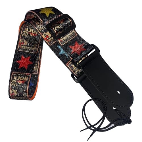 IMAGINEA Guitar Strap with PU Leather Ends | Modern & Comfortable Design | Adjustable Guitar Belt for Acoustic/Bass/Electric Guitars with 5 Picks (Rock Guitar Belt) - Image 5