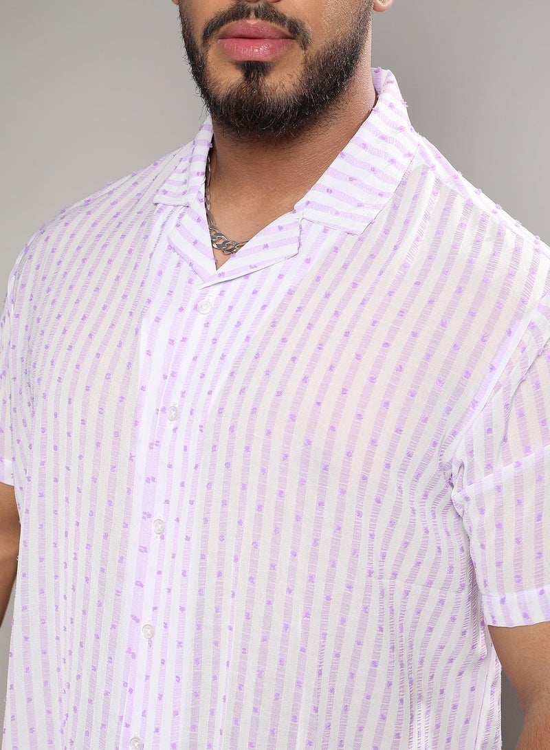 Instafab Plus Balanced Striped Shirt - Image 5