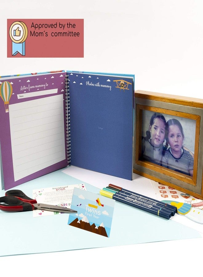Unconditional rosie Twins First Year Hardcover Memory Book Airplanes Edition | Newborn Babies 1st Year Journal And Milestones Photo Album | Perfect and Unique Gift Idea for Baby Showers and Birthday Presents - Image 4
