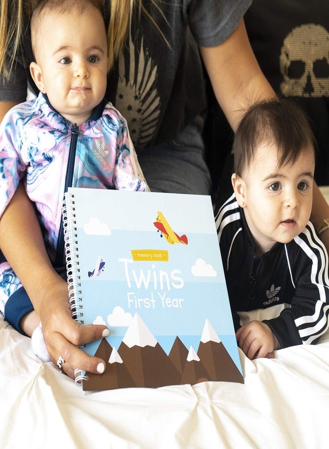 Unconditional rosie Twins First Year Hardcover Memory Book Airplanes Edition | Newborn Babies 1st Year Journal And Milestones Photo Album | Perfect and Unique Gift Idea for Baby Showers and Birthday Presents - Image 5