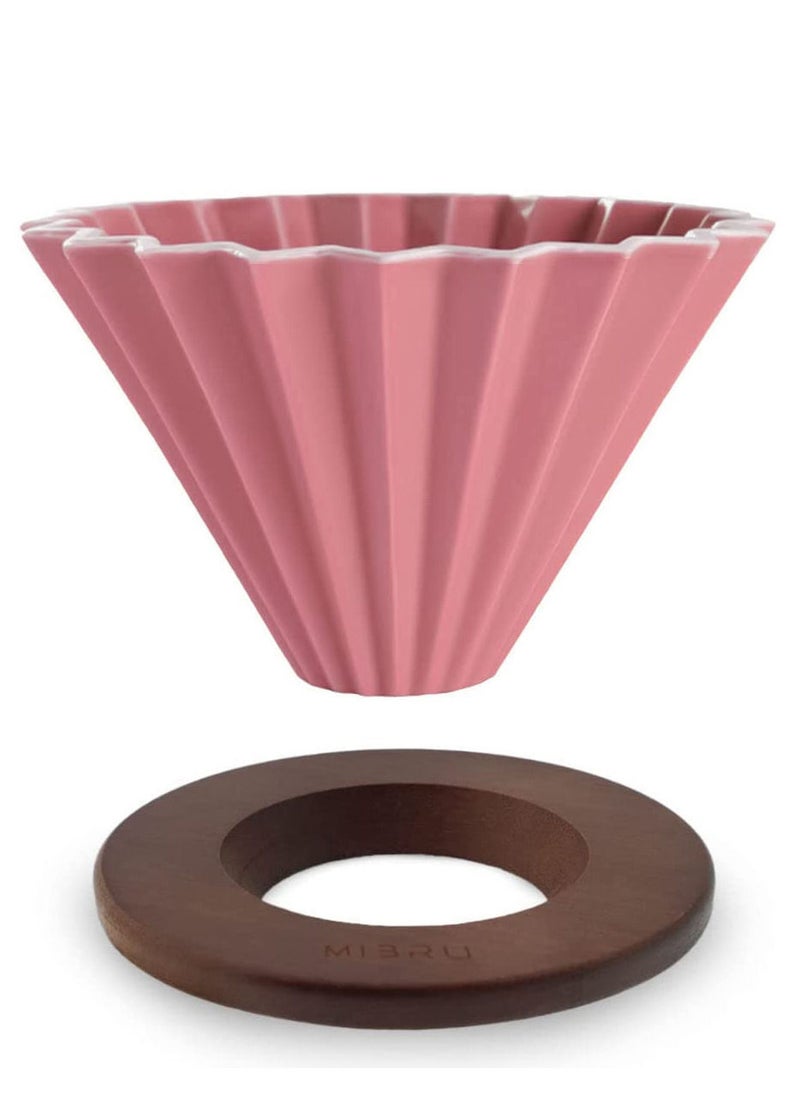 MIBRU Ceramic Coffee Dripper Origami Style Cone Filter Cup Reusable Pour Over Cafe Dripper for Home Office Restaurants 1 To 2 Cups  - Image 1