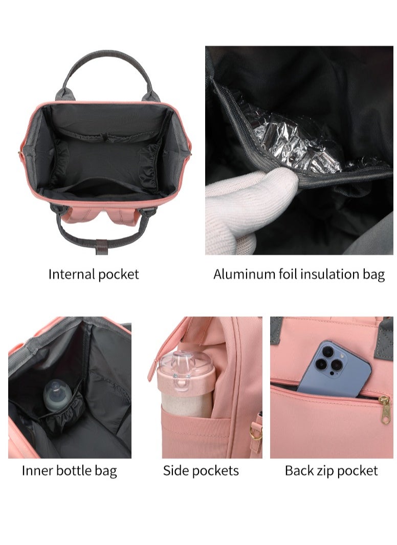 Majestic - 143 Detachable Mummy Maternity Diaper Waterproof Multifunctional large capacity backpack bag - Pink - Image 1