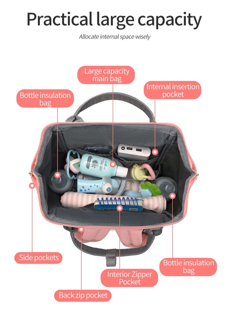Majestic - 143 Detachable Mummy Maternity Diaper Waterproof Multifunctional large capacity backpack bag - Pink - Image 1
