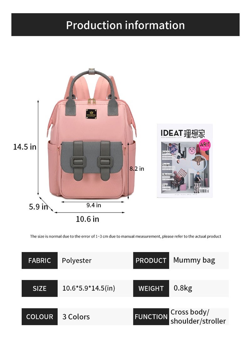 Majestic - 143 Detachable Mummy Maternity Diaper Waterproof Multifunctional large capacity backpack bag - Pink - Image 1