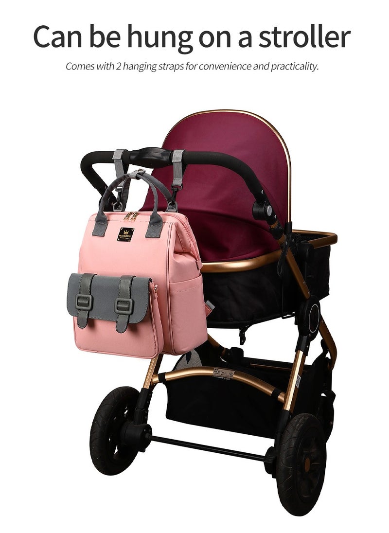 Majestic - 143 Detachable Mummy Maternity Diaper Waterproof Multifunctional large capacity backpack bag - Pink - Image 1