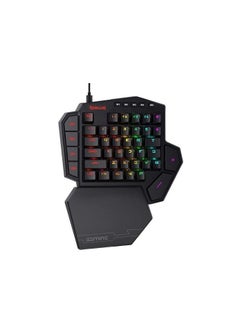 Redragon k585 diti wireless one-handed mechanical keyboard, 42 keys 2.4ghz rgb 40% gaming keypad with 7 onboard macro keys, detachable wrist support, 3000 mah battery (blue switch)