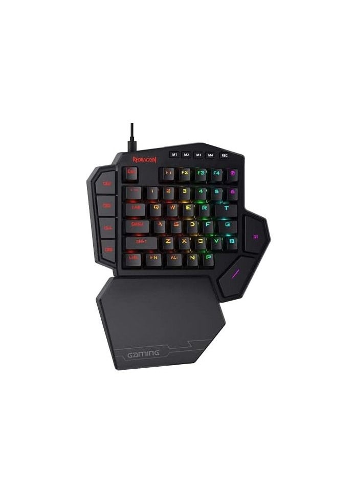 erorex - Redragon k585 diti wireless one-handed mechanical keyboard, 42 keys 2.4ghz rgb 40% gaming keypad with 7 onboard macro keys, detachable wrist support, 3000 mah battery (blue switch) - Image 1