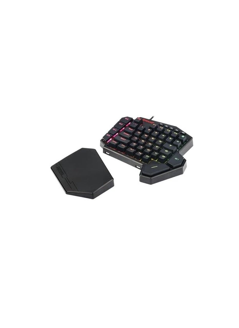 erorex - Redragon k585 diti wireless one-handed mechanical keyboard, 42 keys 2.4ghz rgb 40% gaming keypad with 7 onboard macro keys, detachable wrist support, 3000 mah battery (blue switch) - Image 1